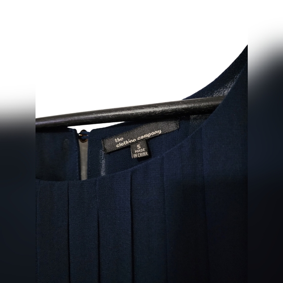 Greecian Style Navy Formal Dress with Gold Belt, Size S - Picture 4 of 4